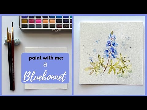 Painting tutorials | Bluebonnet | Artwork | learn to easy watercolor drawing flowers #youtubevideo
