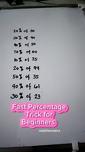 Percentage Trick. Learn how to solve simple percentage problems easily. #educational #mathtutor #reels #tricks | Math Fannatics