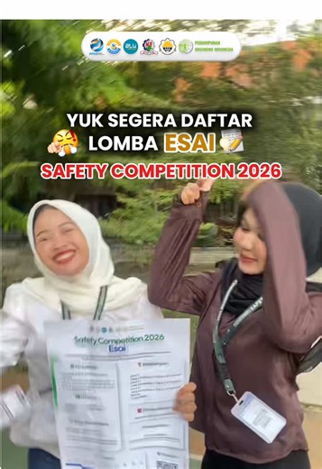 📣📝 [𝐋𝐎𝐌𝐁𝐀 𝐄𝐒𝐀𝐈 𝐒𝐀𝐅𝐄𝐓𝐘 𝐂𝐎𝐌𝐏𝐄𝐓𝐈𝐓𝐈𝐎𝐍 𝟐𝟎𝟐𝟔] 📝📣 Halo, Protecta! 👷🏻‍♂️✨ “𝚃𝚞𝚕𝚒𝚜𝚊𝚗 𝚋𝚒𝚜𝚊 𝚖𝚎𝚗𝚓𝚊𝚍𝚒 𝚕𝚊𝚗𝚐𝚔𝚊𝚑 𝚊𝚠𝚊𝚕 𝚞𝚗𝚝𝚞𝚔 𝚖𝚎𝚗𝚞𝚖𝚋𝚞𝚑𝚔𝚊𝚗 𝚔𝚎𝚜𝚊𝚍𝚊𝚛𝚊𝚗 𝚔𝚎𝚜𝚎𝚕𝚊𝚖𝚊𝚝𝚊𝚗 𝚔𝚎𝚛𝚓𝚊.” Saatnya menuangkan ide, gagasan, serta solusi terbaikmu untuk keselamatan kerja melalui 𝗟𝗼𝗺𝗯𝗮 𝗘𝘀𝗮𝗶 𝗦𝗮𝗳𝗲𝘁𝘆 𝗖𝗼𝗺𝗽𝗲𝘁𝗶𝘁𝗶𝗼𝗻 𝟮𝟬𝟮𝟲 ✍️🦺 Jangan lewatkan kesempatan untuk berkontribusi dan menyuarakan pentingnya keselamatan k