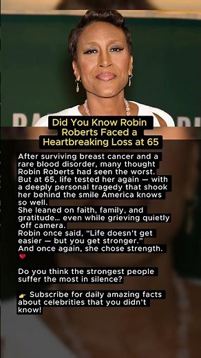 Did You Know Robin Roberts Faced a Heartbreaking Loss at 65? 💔📺