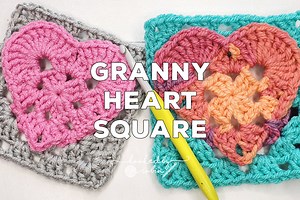 Crochet Granny Heart Square — Hooked by Robin