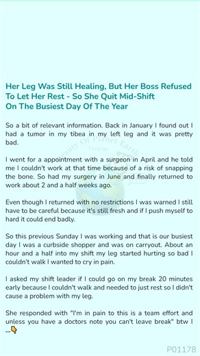 Her Leg Was Still Healing, 🕋 But Her Boss Refused To Let 🌆 Her Rest - So She Quit Mid-Shift On The Busiest Day Of The Year | Beauty Of Planet Earth