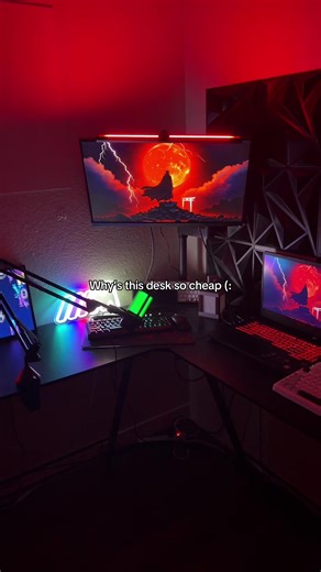 L shaped gaming desk 🕹️ #fyp #tiktokmademebuylt #gamingdesk | gaming desk