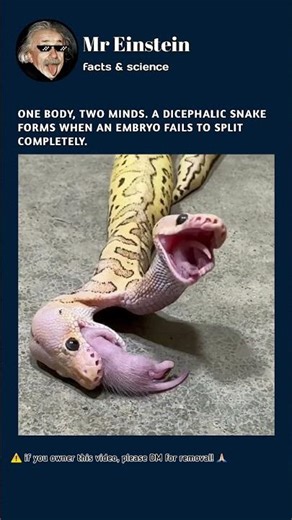 One Body, Two Minds: The Rare Snake That Lives With Two Brains #Dicephalic #RareAnimals #Embryology