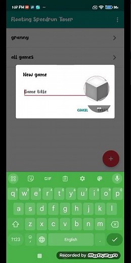 how to use floating Speedrun timer