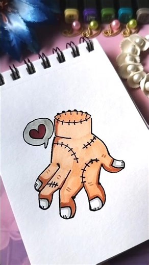 Cute Spooky Hand Drawing 🖐️ | Easy thing Art for Kids & Beginners Satisfying Cartoon Sketch Shorts