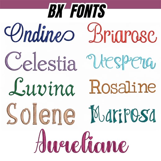 BX Cursive Machine Embroidery Font, Monogram Script Alphabet Satin Stitch Font, Boho Signature Font 6 Sizes, Instant Download - Etsy