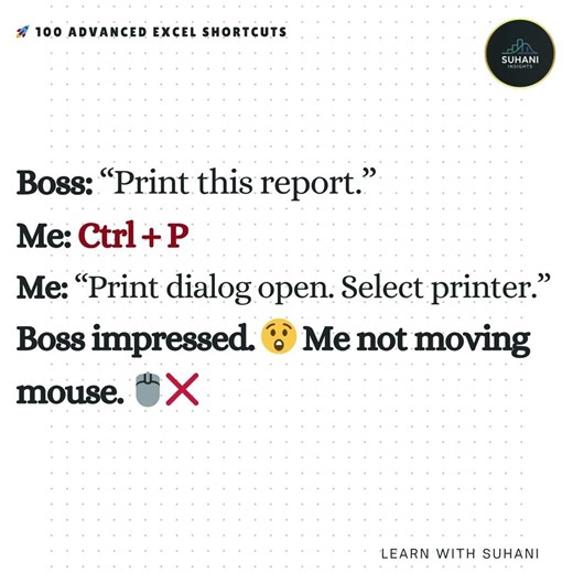 Ctrl + P : Open Print Dialog Without Touching the Mouse 🖨️ #excel #print #exceltips #shorts