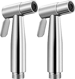 Bidet Spray Heads Set of 2 Stainless Steel Hand Bidet Spray Heads for Bathroom Kitchen and Toilet Cleaning