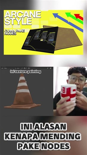 ALASAN KENAPAA KALIAN BISA NYOBA IN CARA PAKAI NODE #arcane #blender #tutorial