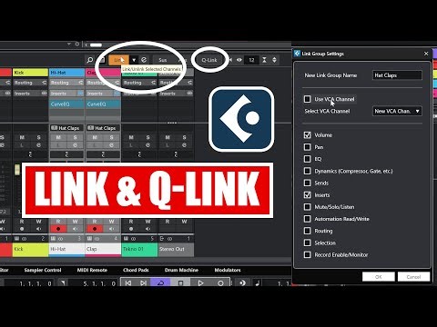 Cubase Link & Q-Link for Batch Adjustments [ Multi Track Processing At the Same Time ] Tutorial