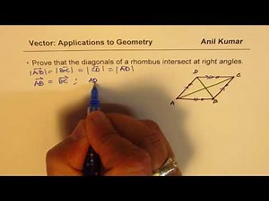 Vectors Geometry Prove Diagonals of a Rhombus intersect at Right Angles - EDEXCEL - GCSE