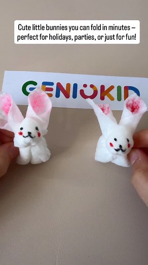 46 reactions | Turn simple napkins into adorable bunny figures — a quick and charming craft kids can easily make for Easter, parties, or table décor. It’s a fun fine-motor activity that looks surprisingly cute and works great as a small gift or decoration. bunny napkin craft, easy DIY, kids activity, Easter bunny, simple craft, paper folding | GenioKid - Early Learning: speech, counting, motor skills | Facebook
