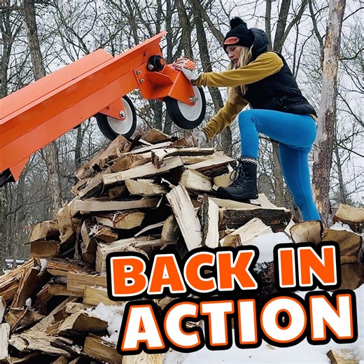 51K views · 842 reactions | Back in the Woodyard - Amanda Loading, Splitter Running. Back in the woodyard and back to work splitting firewoow with the Eastonmade Wood Splitters 37D log splitter. #firewood #wood #logsplitter #backinaction #split | Back 40 Firewood | Facebook