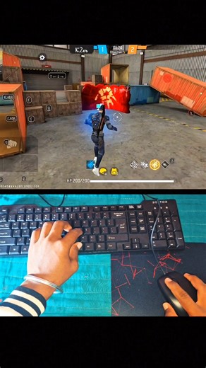 Pc❌ Mini Mobile Setup ✅ Free Fire Gaming Keyboard Mouse ⌨️🖱️📲 #freefire #handcam