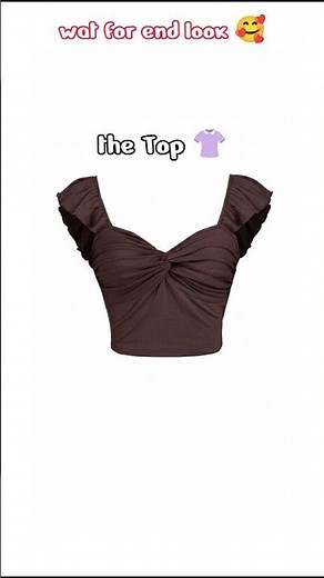 🤎 Trendy Brown Crop Top Look ✨🔥#shorts #fashion