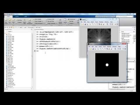 Fourier Transformation of a circle to show the ringing effect