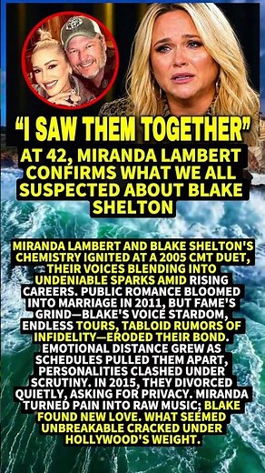 At 42, Miranda Lambert Confirms What We All Suspected About Blake Shelton #Shorts #viral