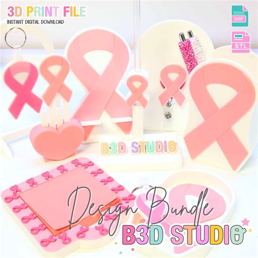 Ribbon 3D Print File Bundle: Pen Holder, Phone Holder, More (STL & 3MF Digital Download) - Etsy