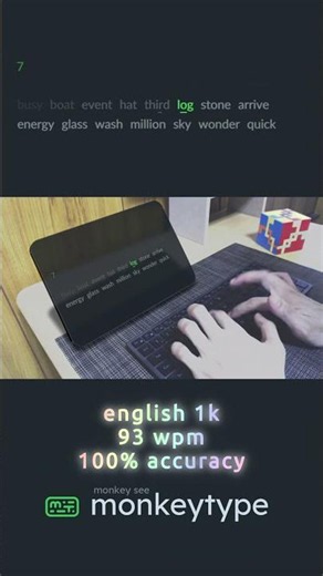 Monkeytype speed typing challenge (93 wpm) 26/07/12
