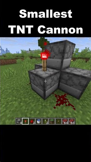 World’s Smallest TNT Cannon in Minecraft 🤯 | Tiny But Powerful #shortsfeed #shorts #minecraftshorts