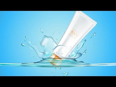 Illustrator Tutorials | Watercolor Splash and Beauty Cream Mockup Vector Illustration