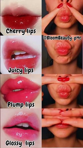 Cherry Lips vs Juicy Lips vs Plump Lips vs Glossy Lips 💋 Which Suits YOU? 😍 #glowup #shorts