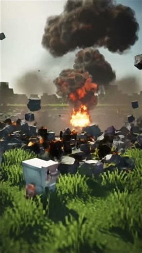 meteor crashed! run away!.... #meteor #crash #minecraft #trending