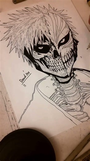 Ichigo Drawing Bleach Death Style #animeart #bleach #ichigo #death #ink #clean