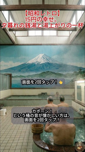 【昭和レトロ】15円の幸せ。夕暮れの銭湯と湯上がりの一杯