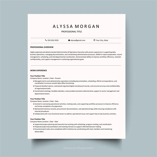 Resume Template, Creative CV, ATS Friendly CV for Word, Google Docs & Pages - Etsy
