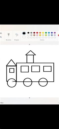 How to draw train in ms paint | paint in computer| art #painting #drawing