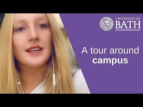A student tour around the University of Bath campus