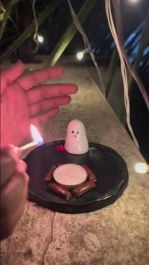 DIY Ghost Candle Holder | Cute & Spooky Clay Craft