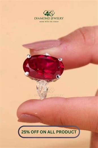 Oval Cut Red Garnet Three-Stone Engagement Ring with Romantic Sparkle