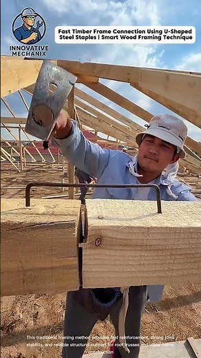 Fast Timber Frame Connection Using U-Shaped Steel Staples | Smart Wood Framing Technique