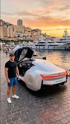 BMW Flying Car Concept 😱 No Wheels! Future Hypercar in Monaco #BMW #FlyingCar #FutureCars #Viral