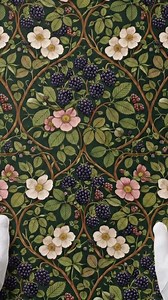 Dollhouse Trendy Wallpaper: Dark Green Blackberry Bramble | Ideal for Bathroom, Bedroom, Victorian Interior - Etsy