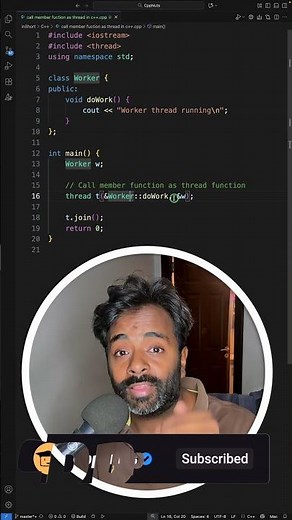 call member function as thread in c++ #cppprogramming #multithreading