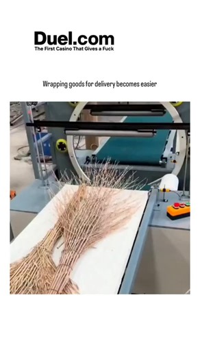 universe_decode on Instagram: "The Instagram post by @dhelsadell features a 16-second video of an automated turntable stretch-wrapping machine efficiently encasing a bundle of broom handles in plastic film, demonstrating streamlined packaging for e-commerce deliveries. Posted on 25 November 2025, it has rapidly gained traction with 622,800 views, 422 likes, and over 260 replies, predominantly in Indonesian, commending the process as neat and effortless. This highlights industrial automation's ro