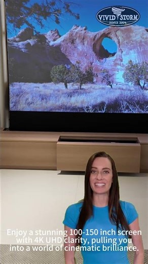 VIVIDSTORM: Minimalist Home Theater with 4K Screen, Hidden Storage & Stylish Designs#lasertvcabinet