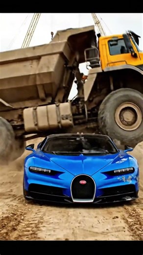 Bugatti Chiron vs. Dump Truck: Will It Survive?! 🤯