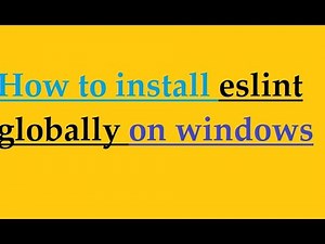 How to install eslint on windows