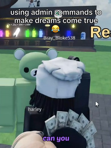 Using admin commands to make everyone's dreams come true in roblox #roblox #robloxfyp #micup #robloxvc #robloxvoicechat