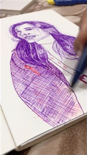 Purple lady #anime #sketch #drawing