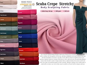 Scuba Crepe Stretchy Knit Jersey/ Techno Crepe Span Fabric, Body Sculpting, Dressmaking , Matte Crepe, 4-way Stretch, Evening Dress, Bridal - Etsy