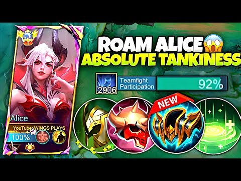 ALICE 2025 ROAM TANK! 💥 UNSTOPPABLE IMMORTALITY BUILD & EMBLEM | MLBB