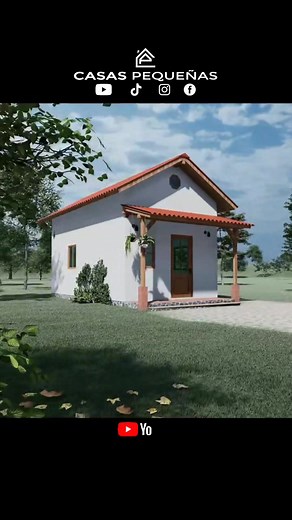 Pequeña casa moderna de madera en 8x20