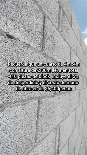 Costo de mano de obra cuarto de block de 4x4 #casas #Planos #ingenieria #arquitectura #construccion | Inge Daniel Ruiz