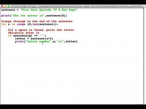 Find first letter in each word in a sentence in Python - for loop